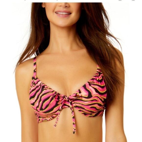 Salt + Cove Mane Event Underwire Bralette Bikini Top NWT size S Zebra Print swim - Picture 4 of 13
